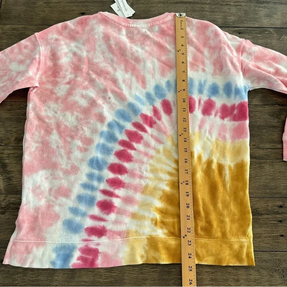 NWT Crown & Ivy Girls XL Rainbow Tie Dye Pullover Sweatshirt Top Oversized New - Picture 4 of 6